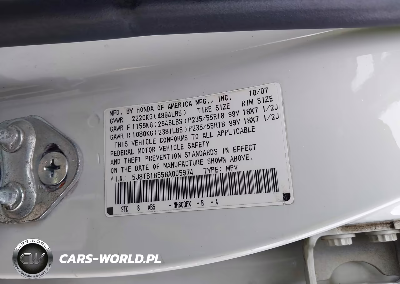 2008 Acura Rdx VIN:5J8TB18558A005974 - 9