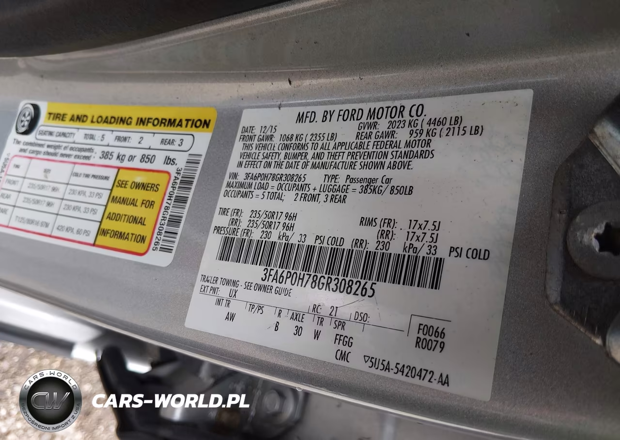 2016 Ford Fusion Se VIN:3FA6P0H78GR308265 - 9