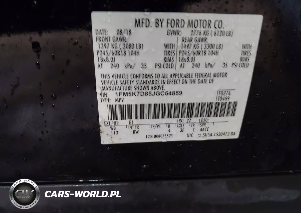 2018 Ford Explorer Xlt VIN:1FM5K7D85JGC64859 - 9