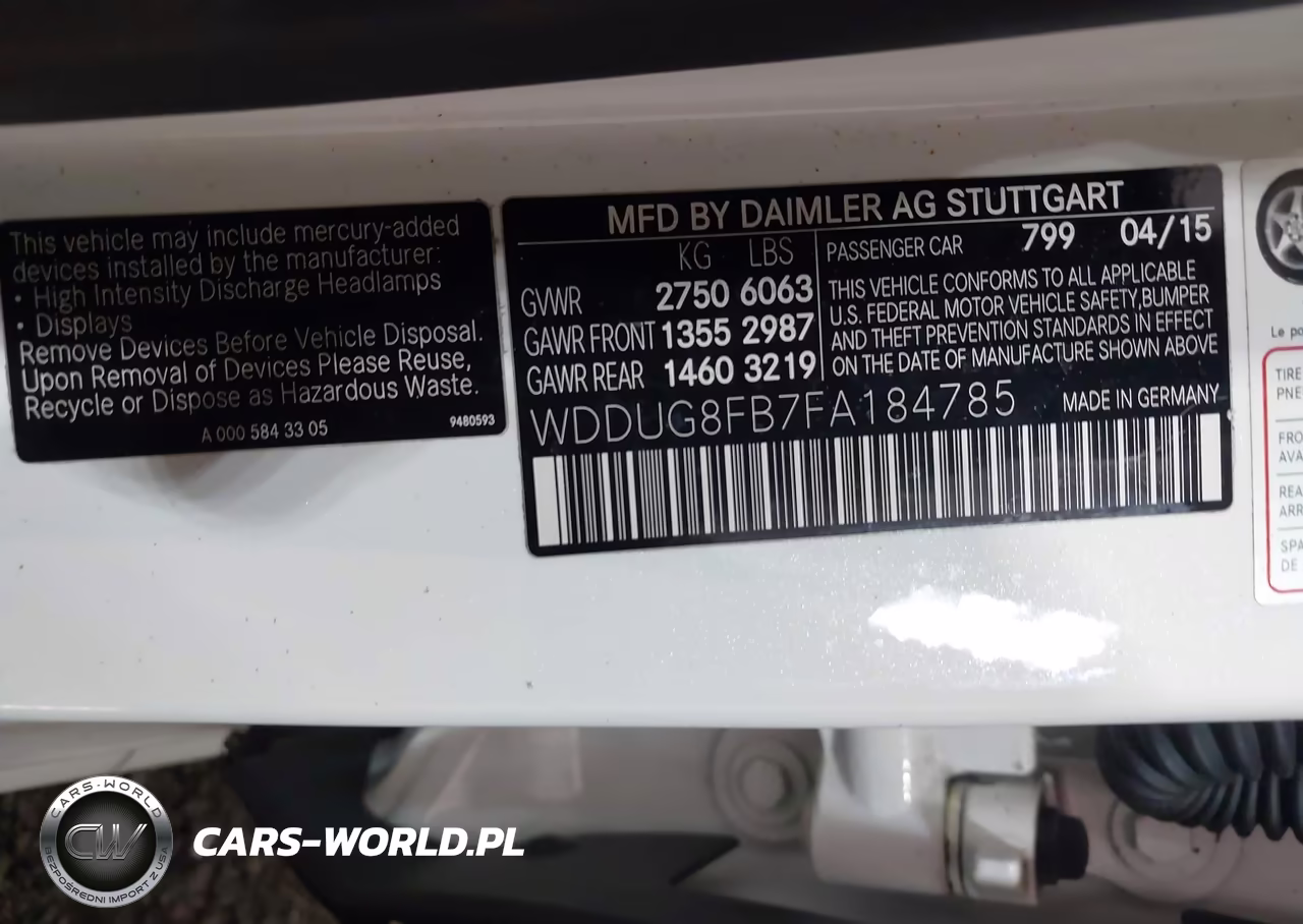 2015 Mercedes-Benz S 550 4Matic VIN:WDDUG8FB7FA184785 - 9