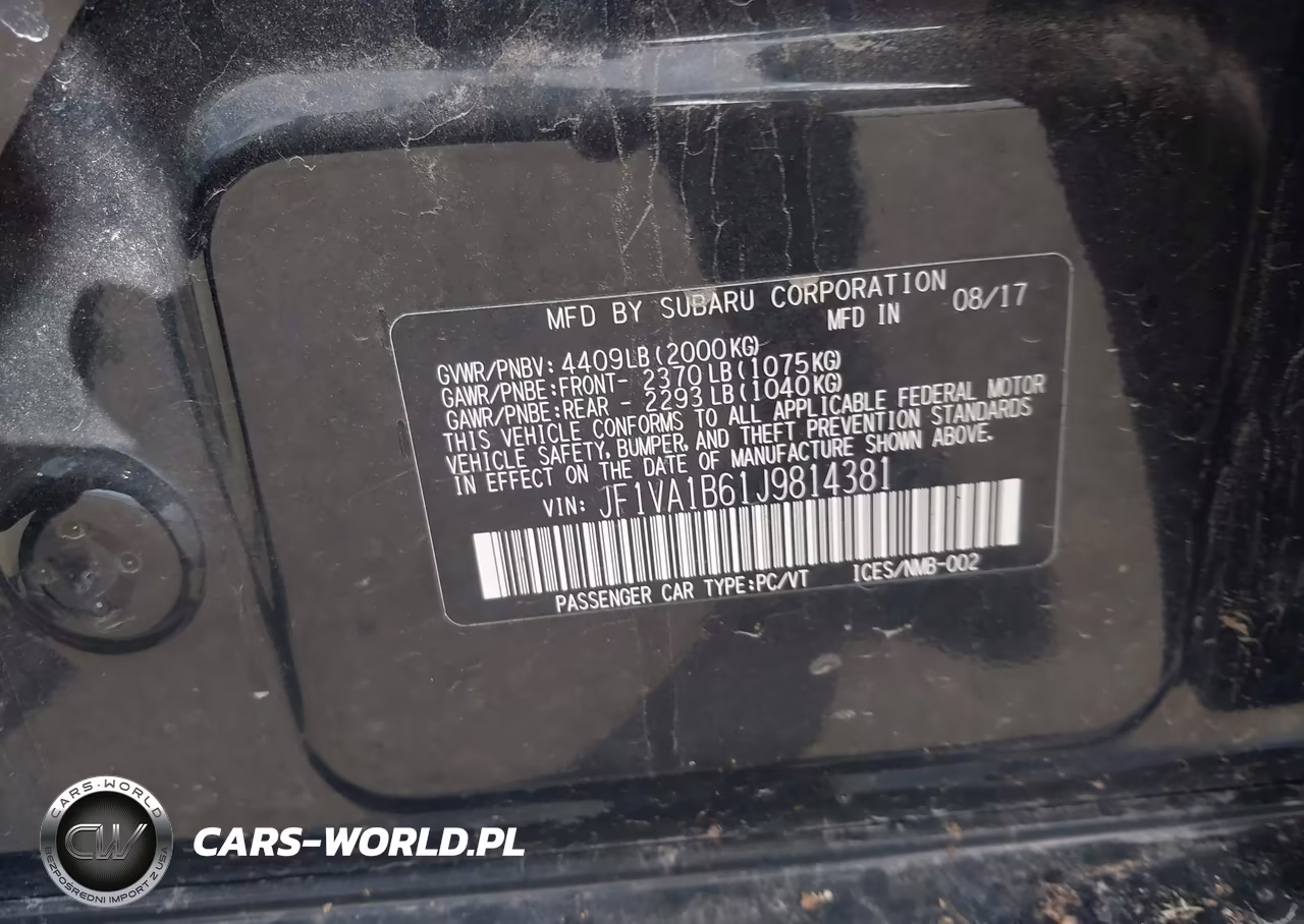 2018 Subaru Wrx Premium VIN:JF1VA1B61J9814381 - 9