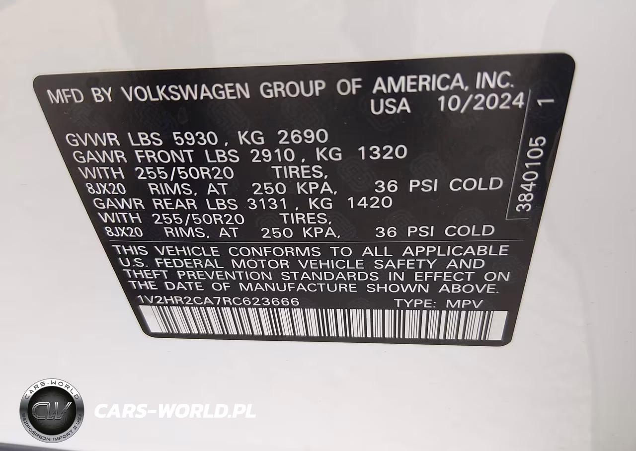2024 Volkswagen Atlas 2.0T Se W-Technology VIN:1V2HR2CA7RC623666 - 9