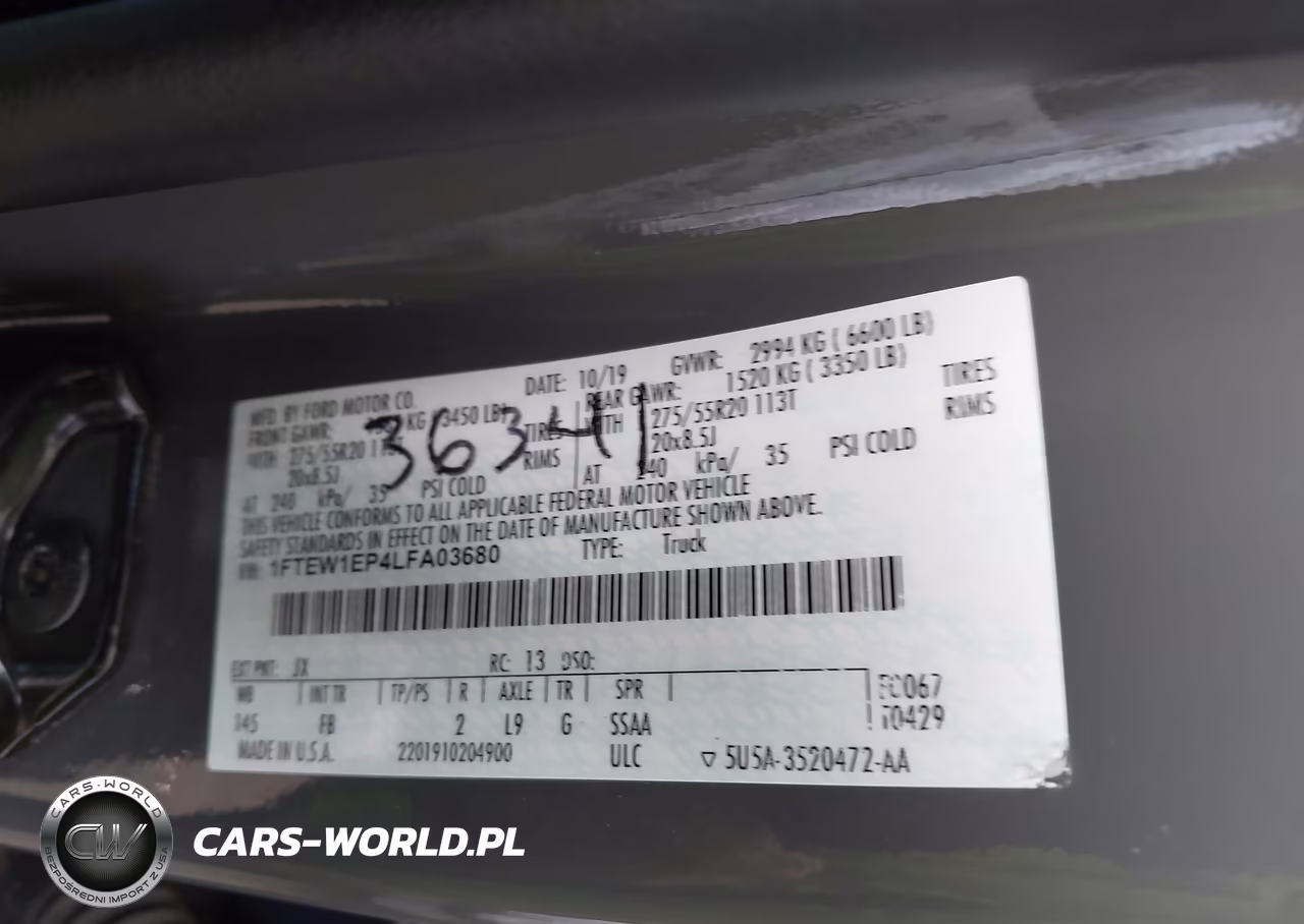 2020 Ford F-150 Xlt VIN:1FTEW1EP4LFA03680 - 9