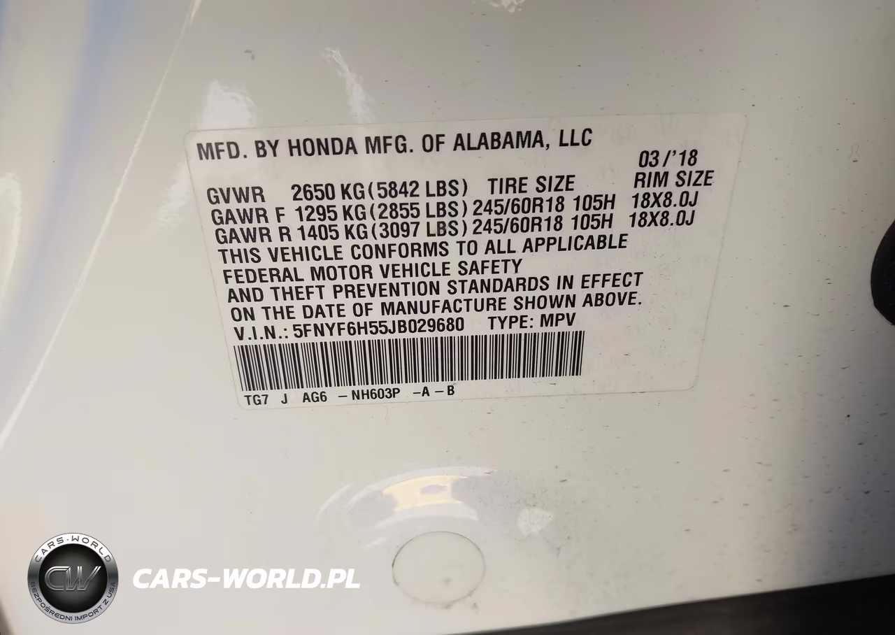 2018 Honda Pilot Ex-L VIN:5FNYF6H55JB029680 - 9