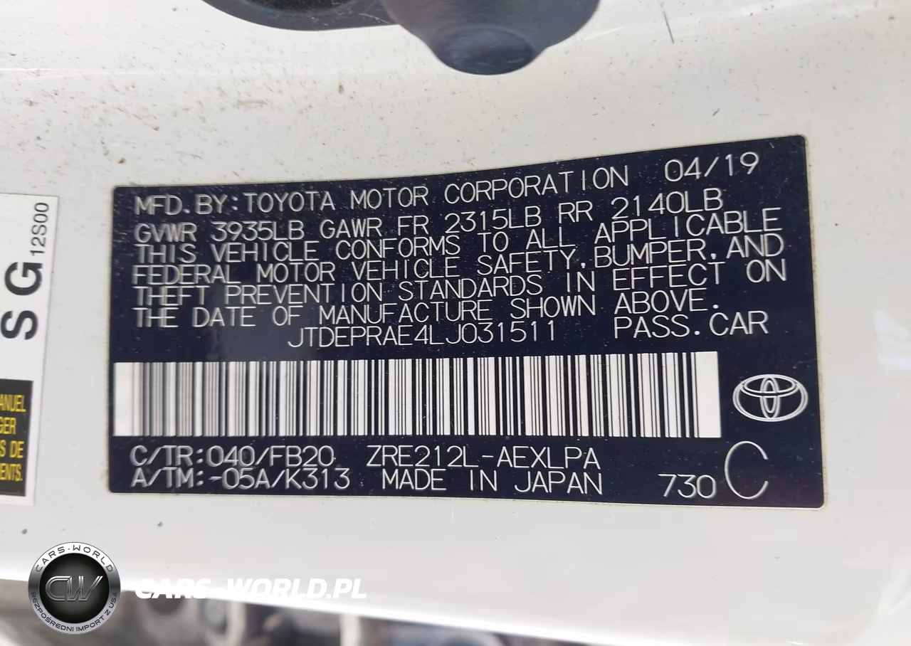 2020 Toyota Corolla Le VIN:JTDEPRAE4LJ031511 - 9