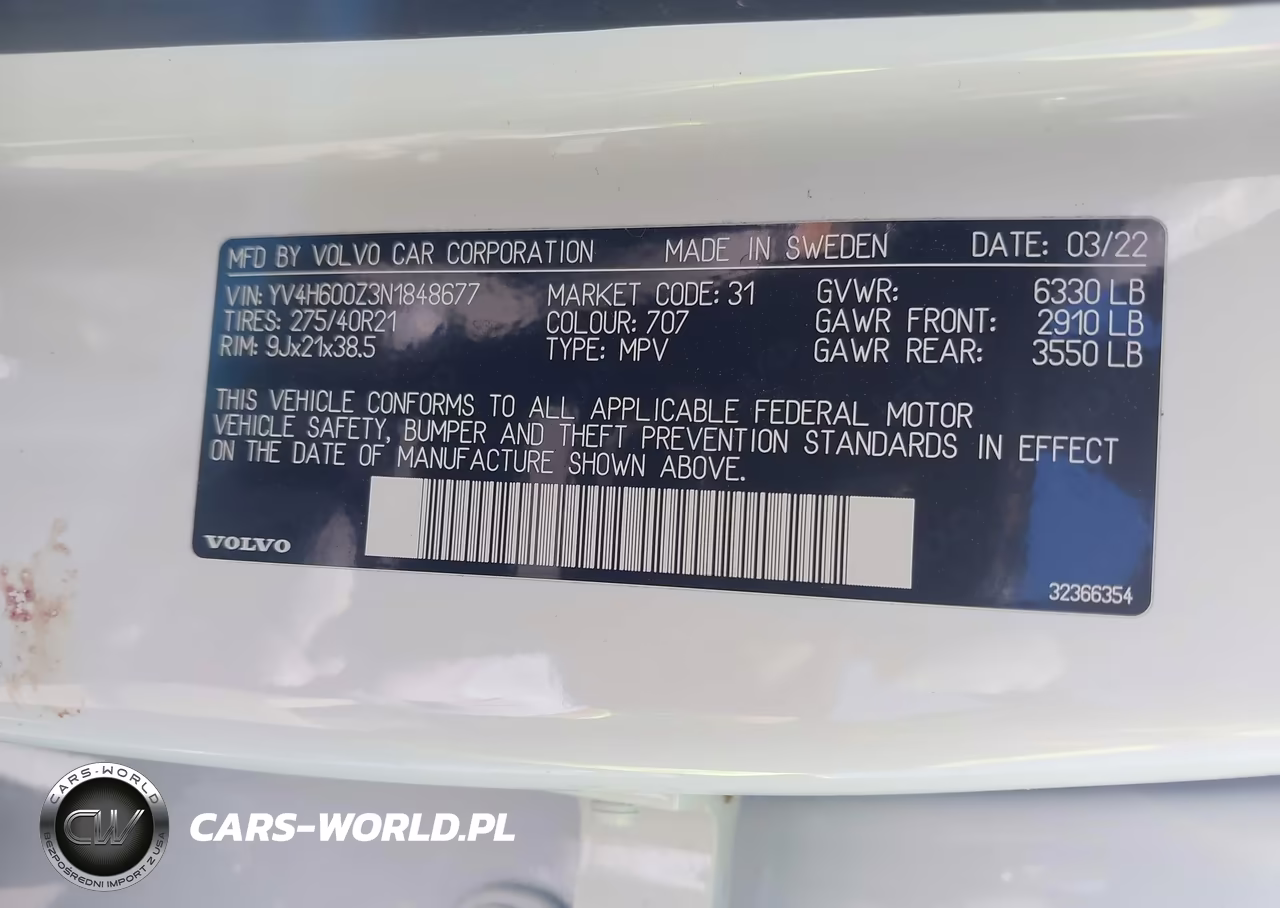 2022 Volvo Xc90 Recharge Plug-In Hybrid T8 Inscription Expression Extended Range 6P VIN:YV4H600Z3N1848677 - 9