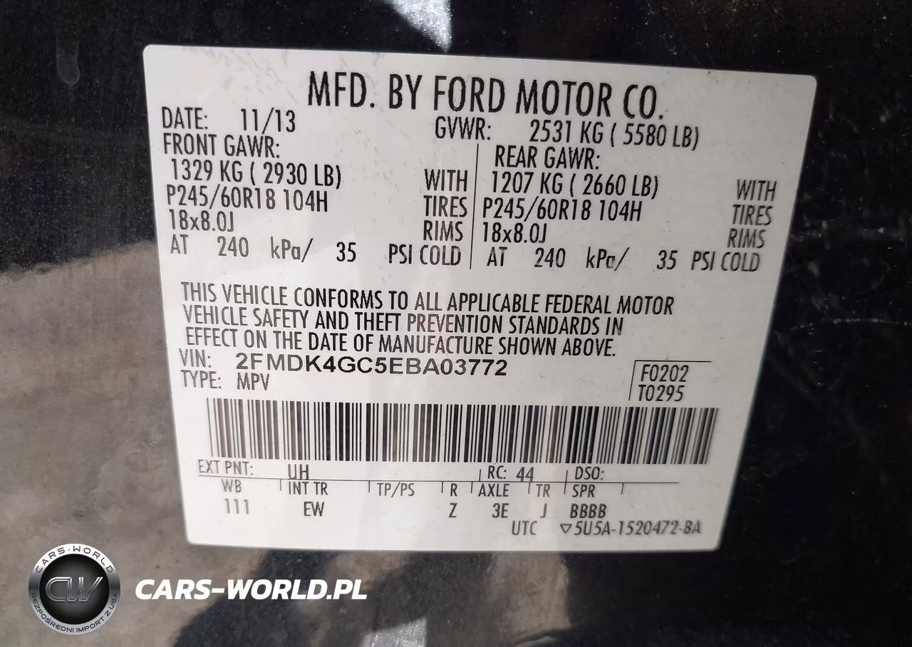 2014 Ford Edge Se VIN:2FMDK4GC5EBA03772 - 9