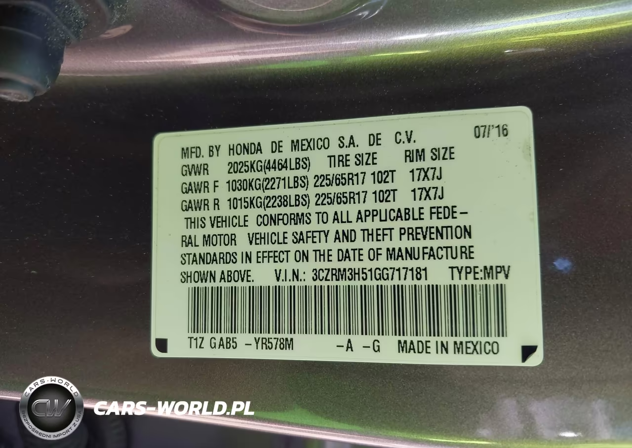 2016 Honda Cr-V Ex VIN:3CZRM3H51GG717181 - 9