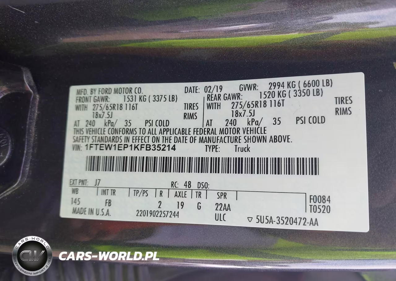 2019 Ford F-150 Xlt VIN:1FTEW1EP1KFB35214 - 9