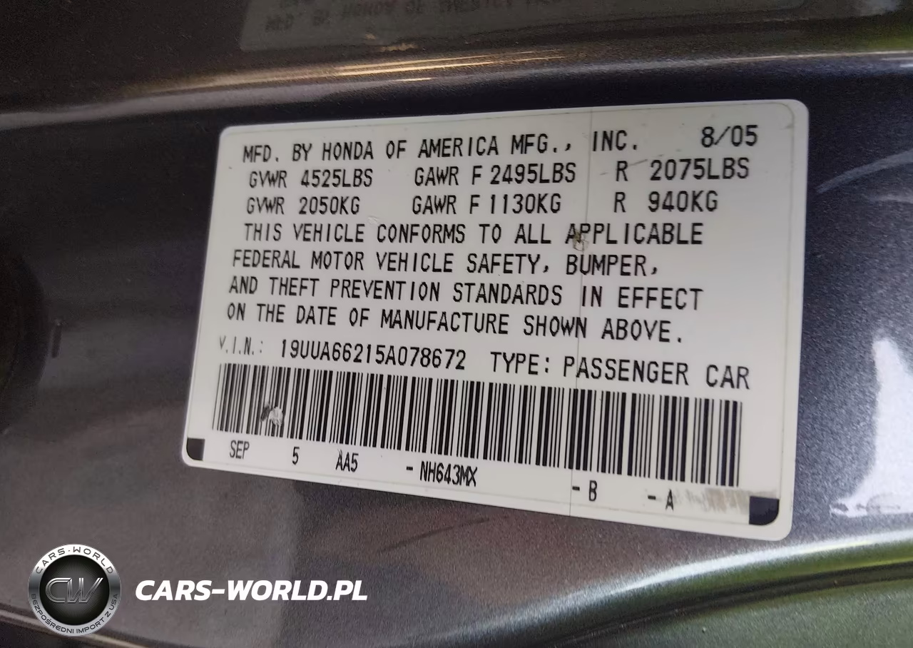 2005 Acura Tl VIN:19UUA66215A078672 - 9