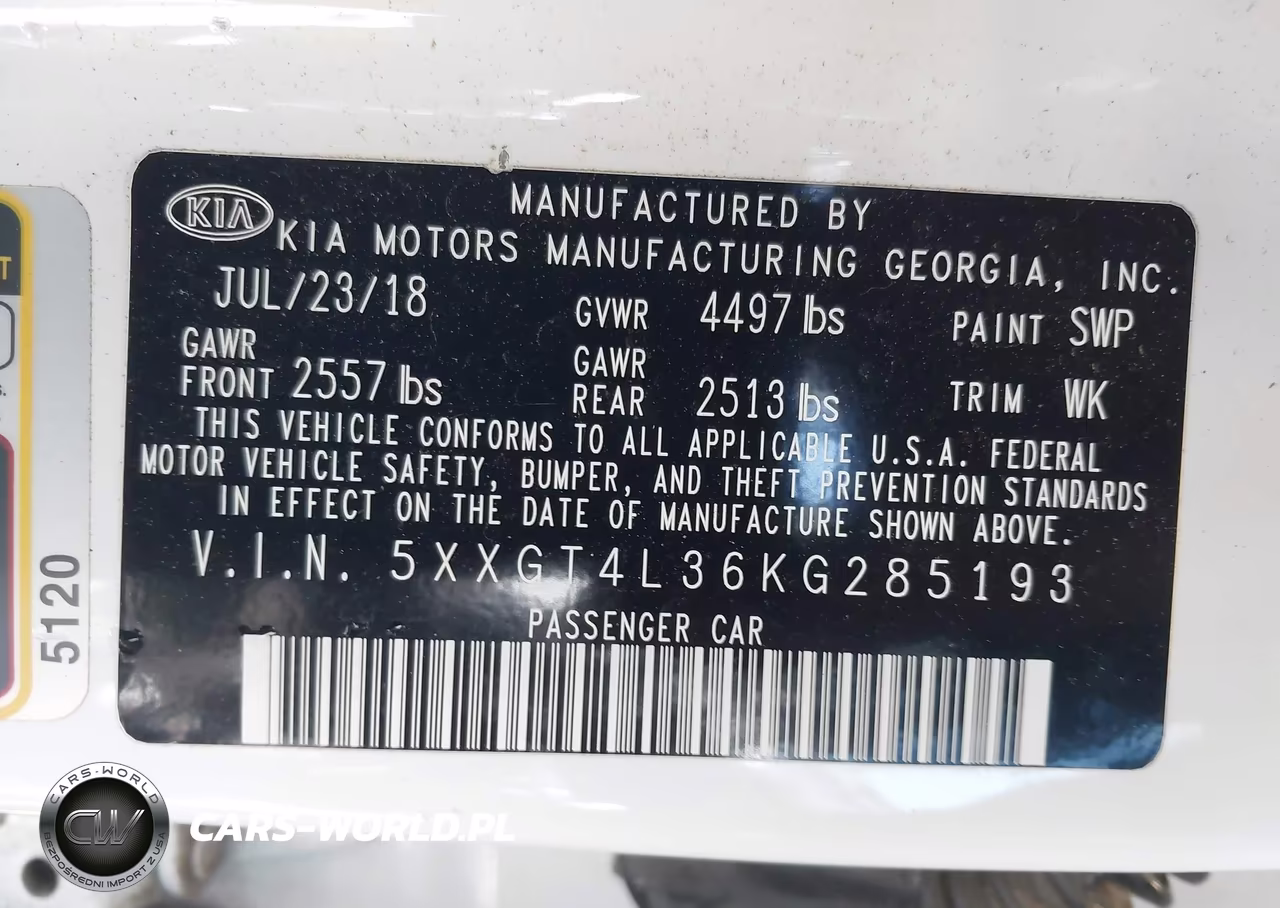 2019 Kia Optima Lx VIN:5XXGT4L36KG285193 - 9