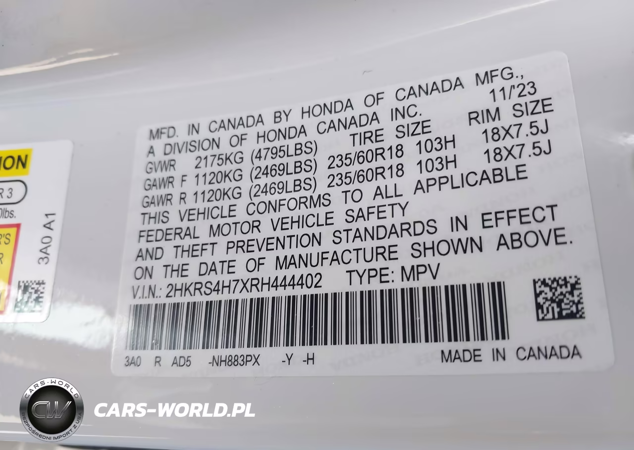 2024 Honda Cr-V Ex-L Awd VIN:2HKRS4H7XRH444402 - 9