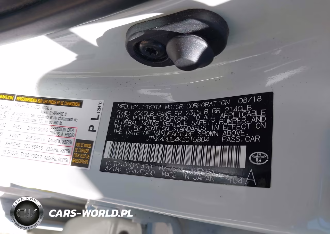 2019 Toyota Corolla Se VIN:JTNK4RBE4K3015804 - 9