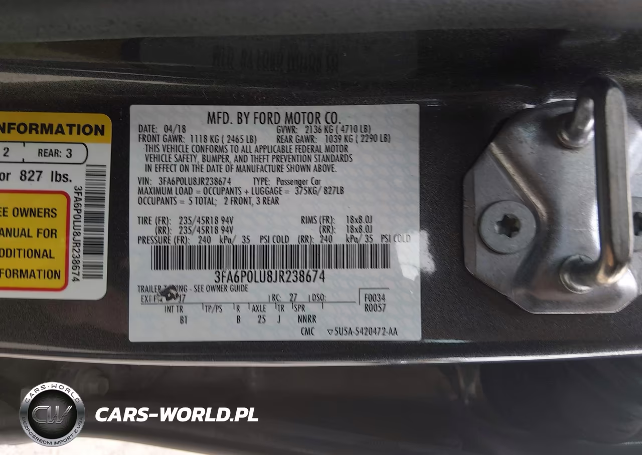 2018 Ford Fusion Hybrid Se VIN:3FA6P0LU8JR238674 - 9
