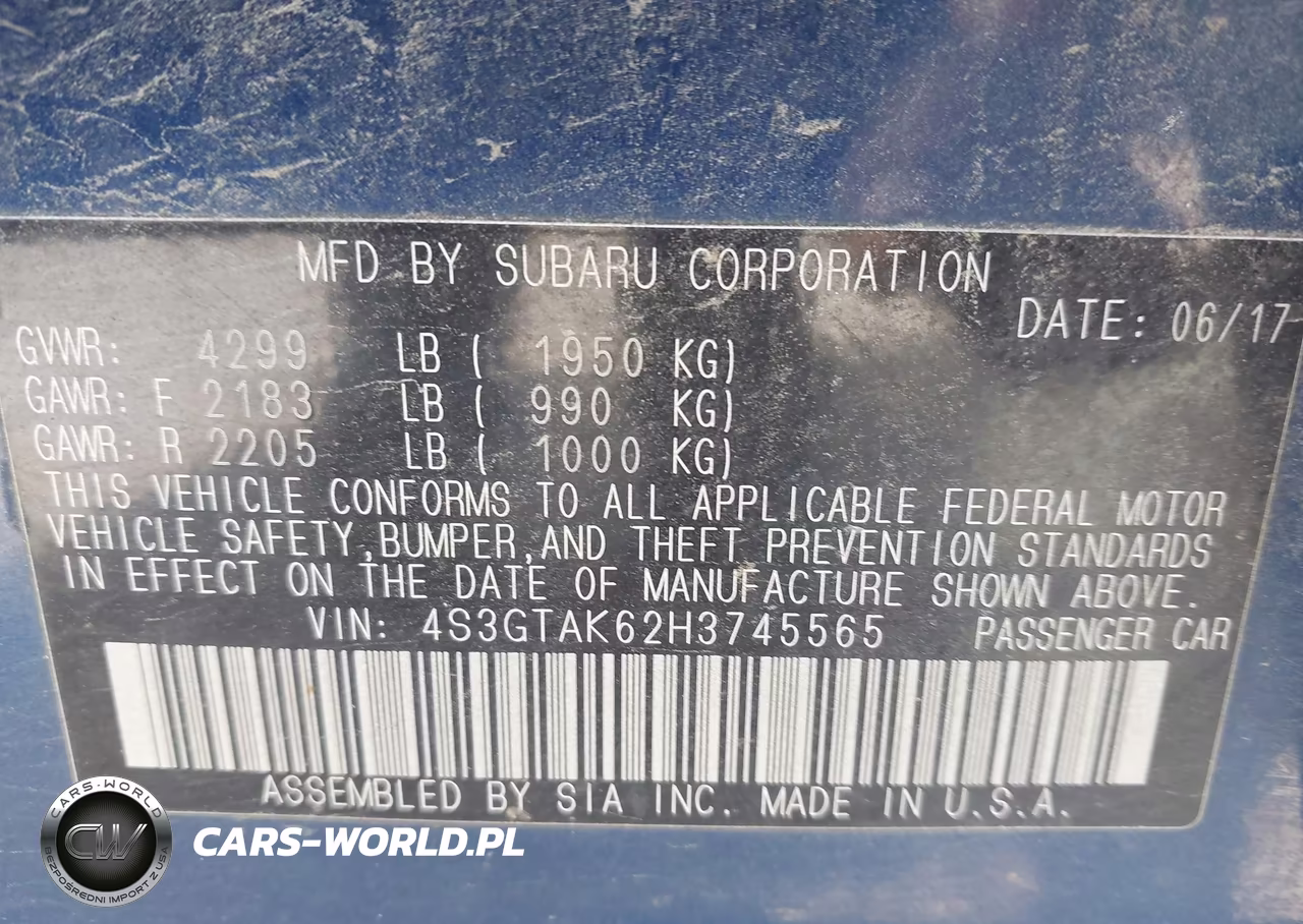 2017 Subaru Impreza 2.0I Sport VIN:4S3GTAK62H3745565 - 9