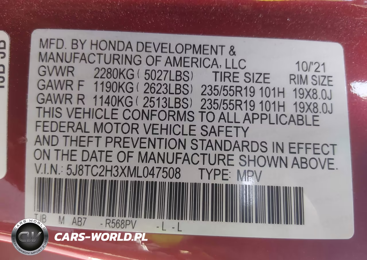 2021 Acura Rdx Standard VIN:5J8TC2H3XML047508 - 9