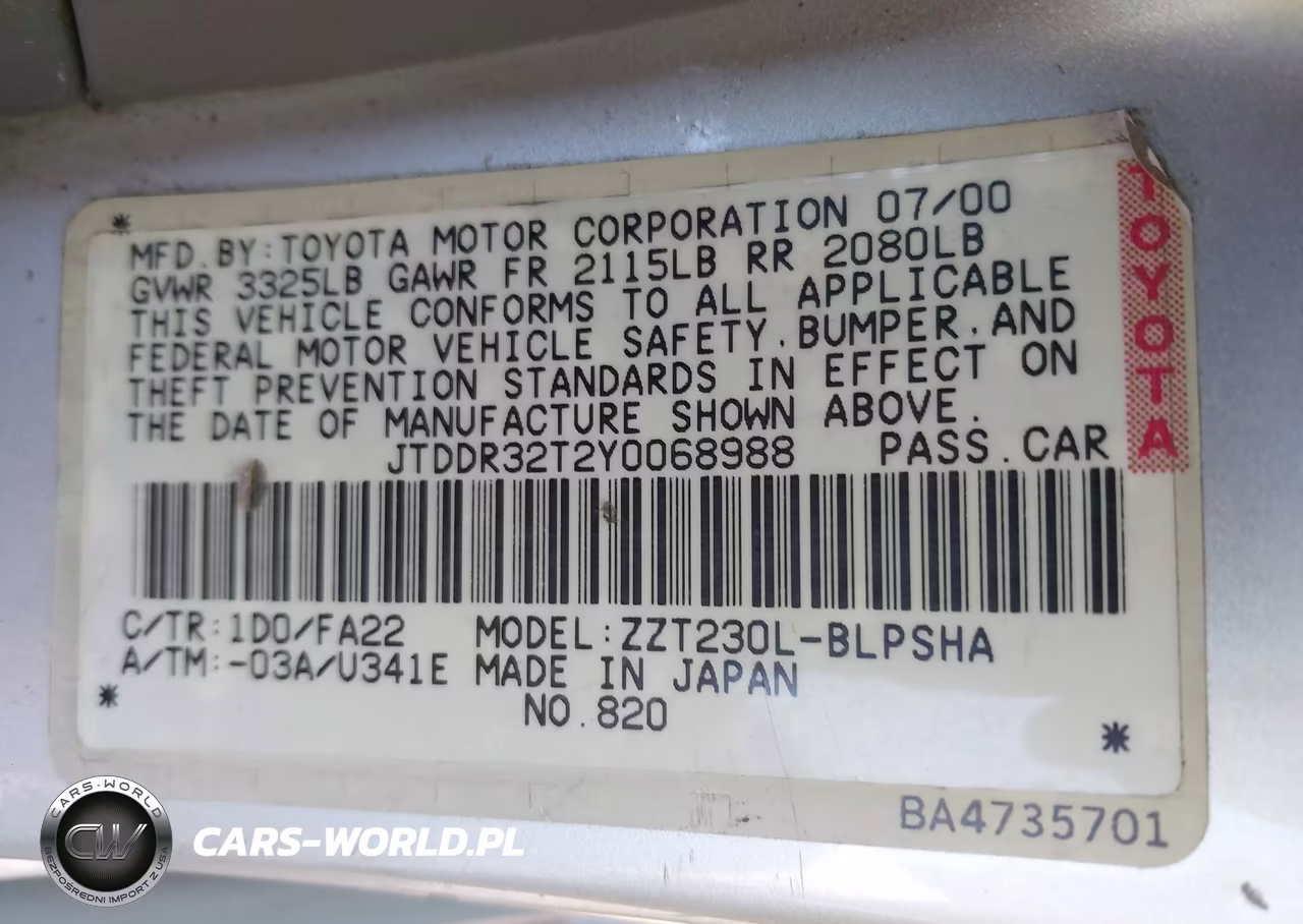 2000 Toyota Celica Gt VIN:JTDDR32T2Y0068988 - 9