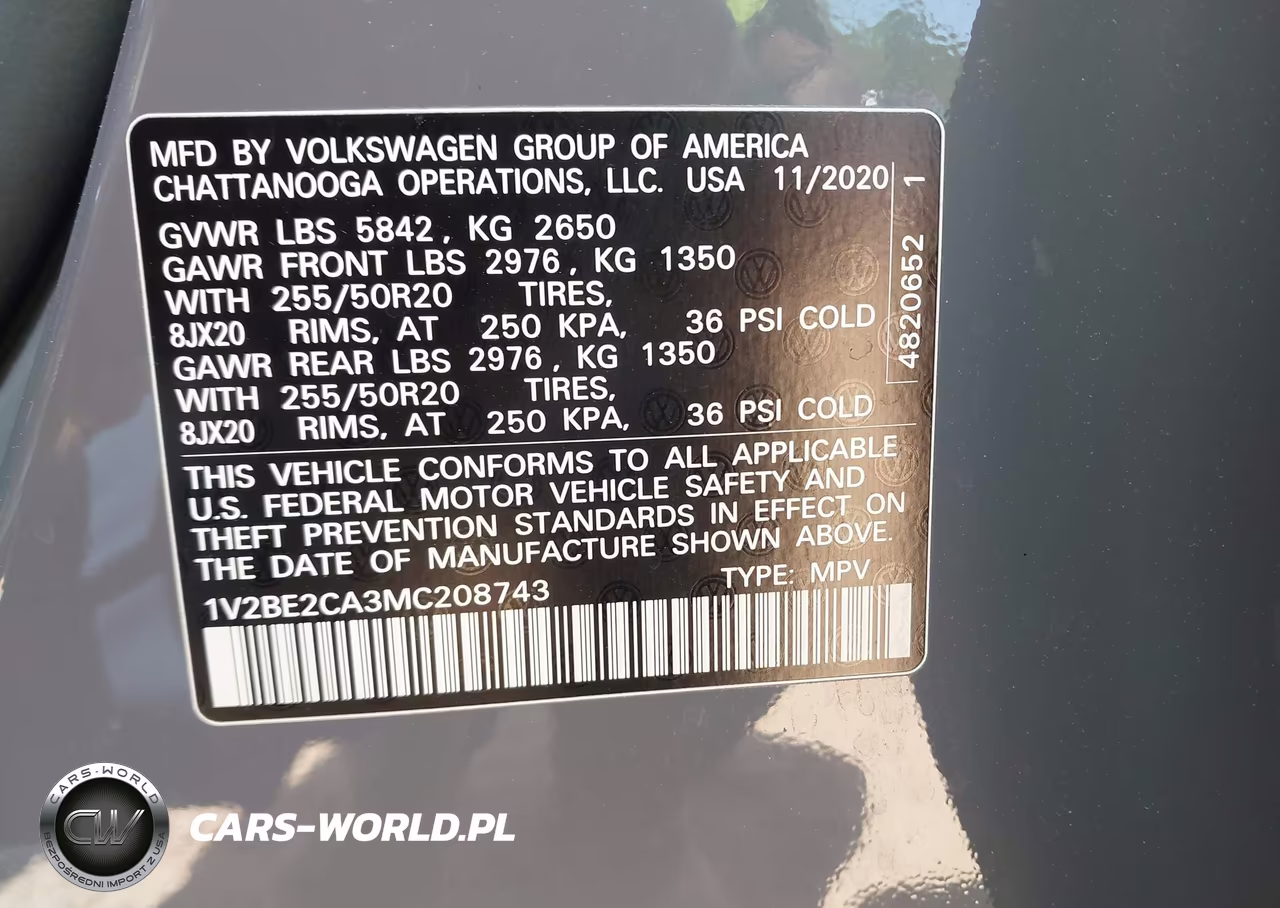 2021 Volkswagen Atlas Cross Sport 3.6L V6 Sel VIN:1V2BE2CA3MC208743 - 9