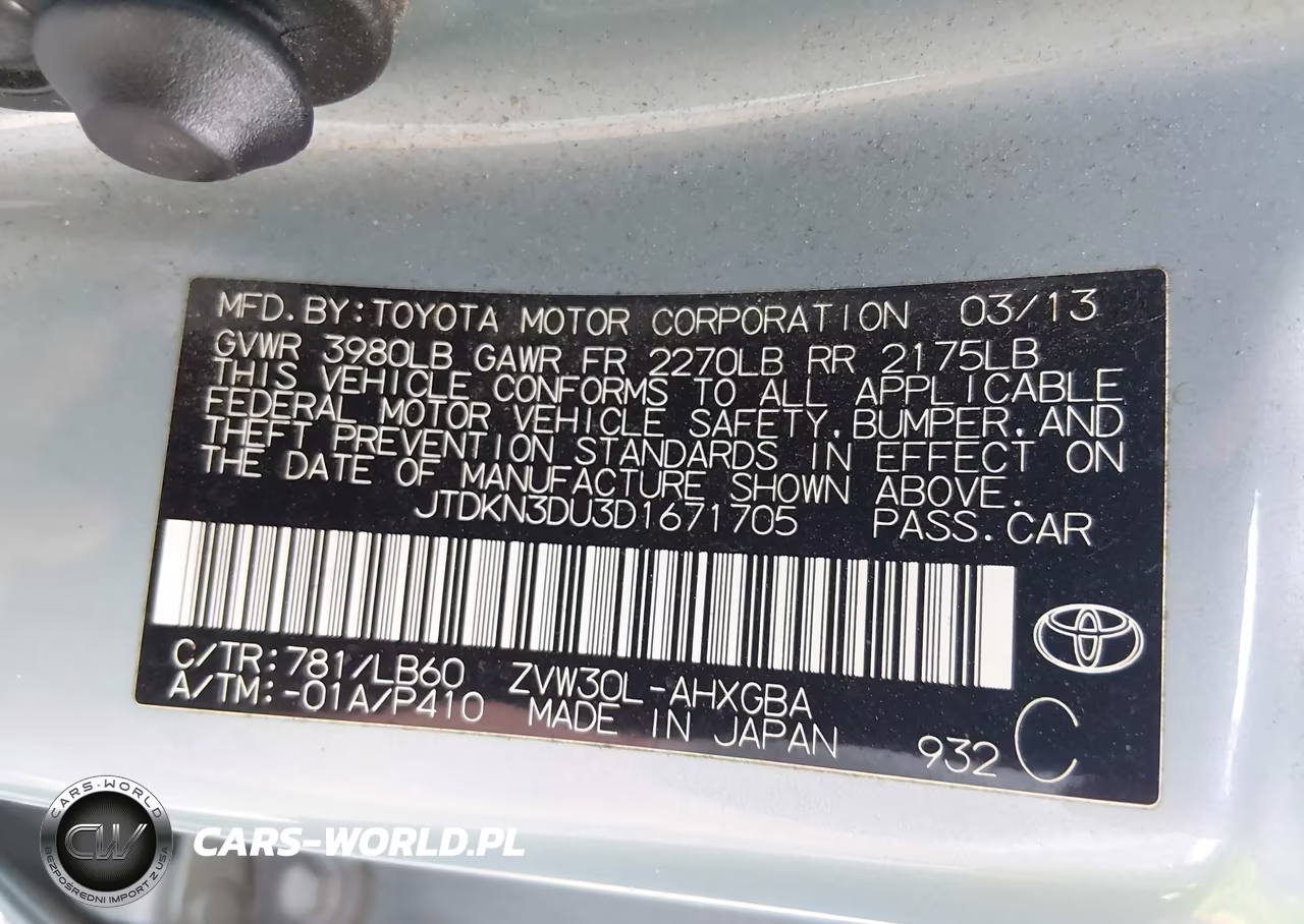 2013 Toyota Prius Four VIN:JTDKN3DU3D1671705 - 9