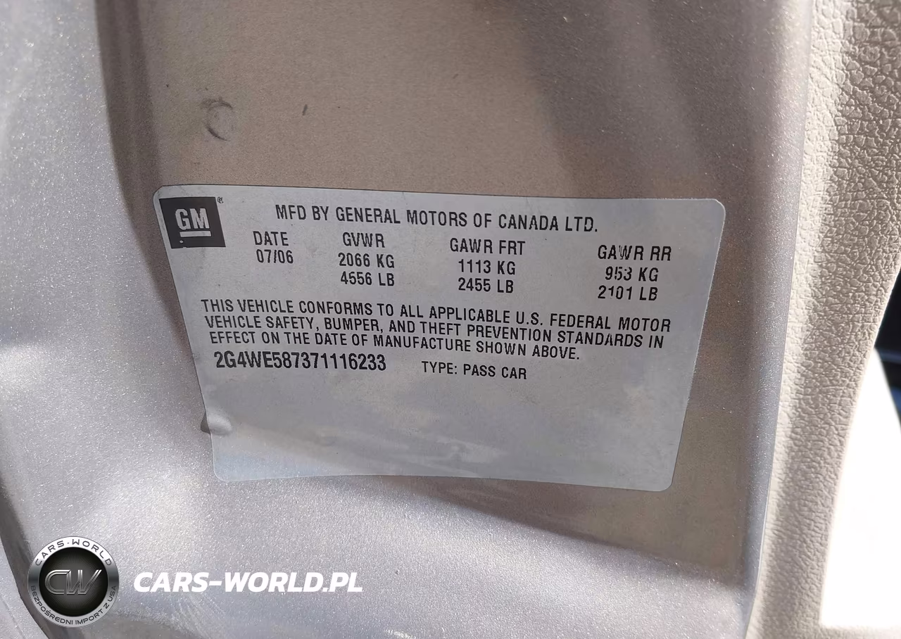 2007 Buick Lacrosse Cxs VIN:2G4WE587371116233 - 9
