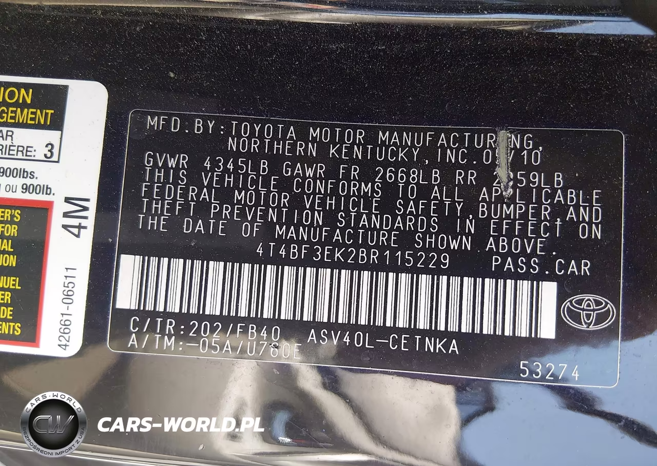 2011 Toyota Camry Le VIN:4T4BF3EK2BR115229 - 9