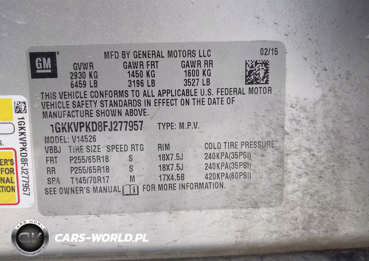 2015 GMC Acadia Sle-2 VIN:1GKKVPKD8FJ277957 - 9