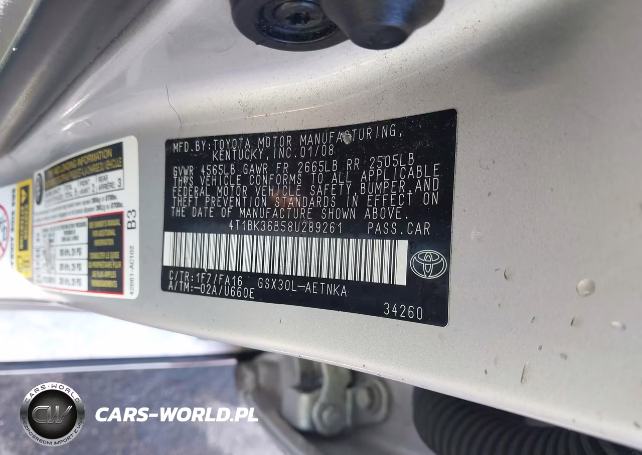 2008 Toyota Avalon Xl VIN:4T1BK36B58U289261 - 9