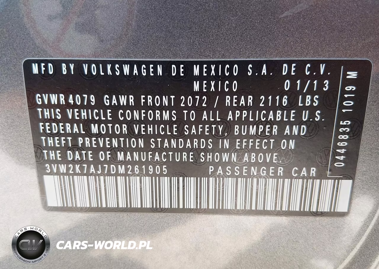 2013 Volkswagen Jetta 2.0L S VIN:3VW2K7AJ7DM261905 - 9