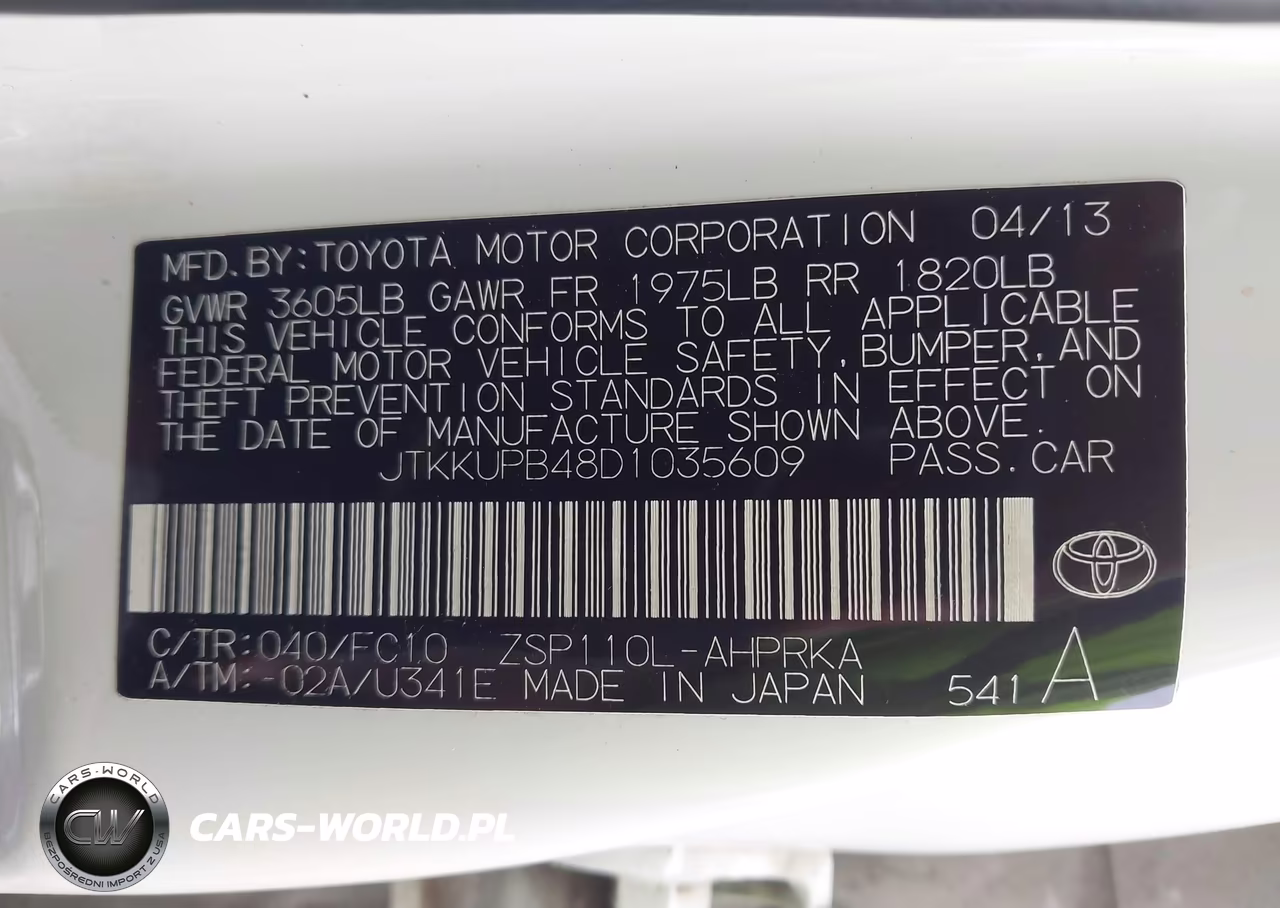 2013 Scion Xd VIN:JTKKUPB48D1035609 - 9