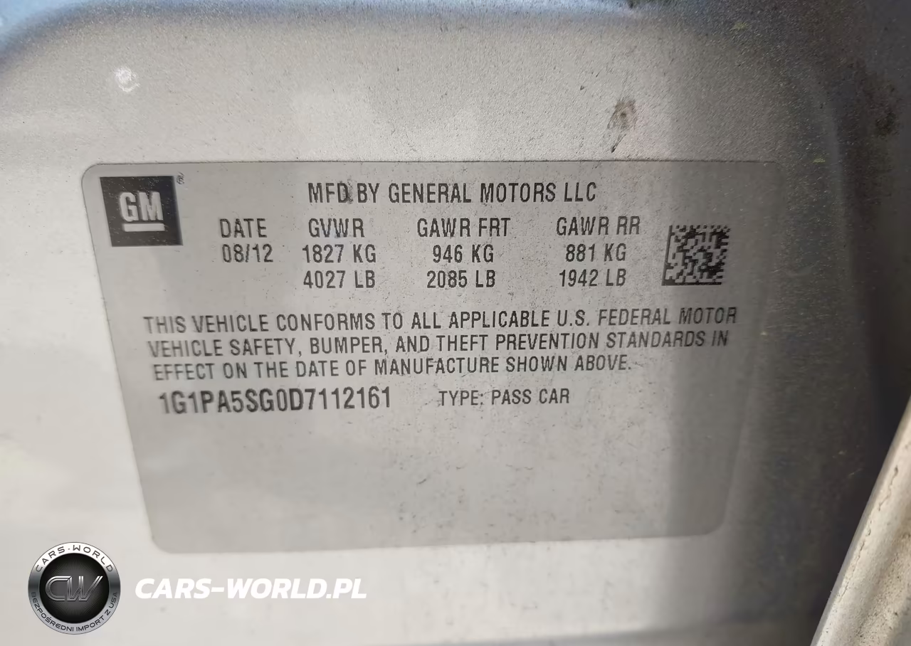 2013 Chevrolet Cruze Ls Auto VIN:1G1PA5SG0D7112161 - 9