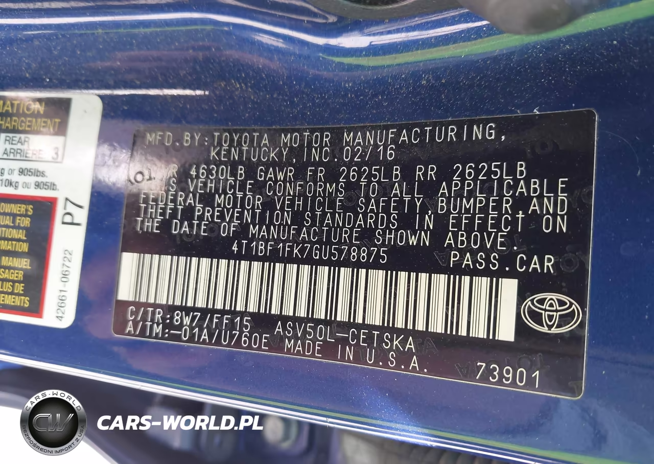 2016 Toyota Camry Se VIN:4T1BF1FK7GU578875 - 9