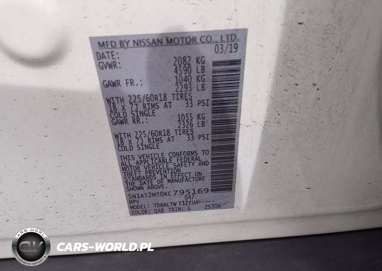 2019 Nissan Rogue Sv VIN:5N1AT2MT0KC795169 - 9