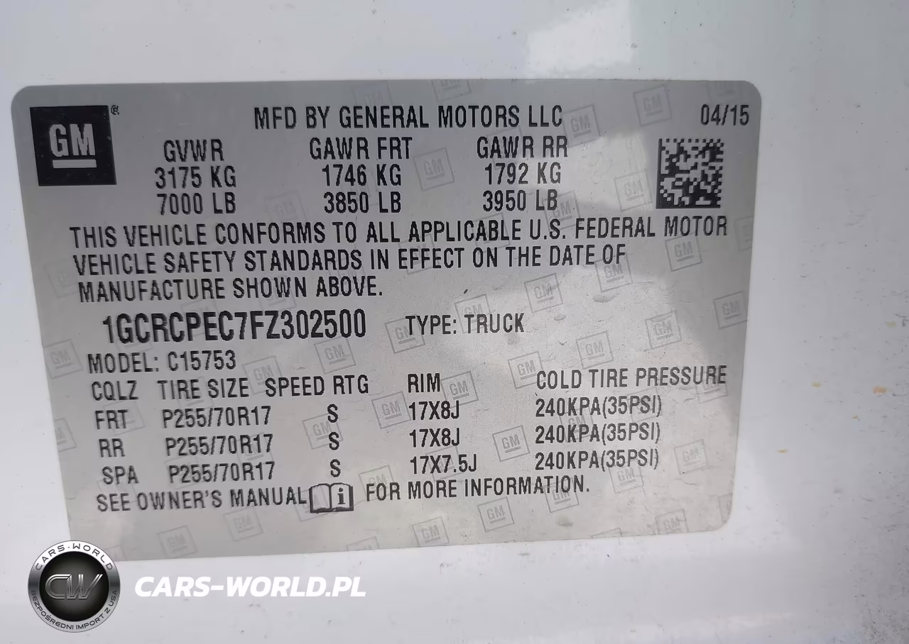 2015 Chevrolet Silverado 1500 Wt VIN:1GCRCPEC7FZ302500 - 9