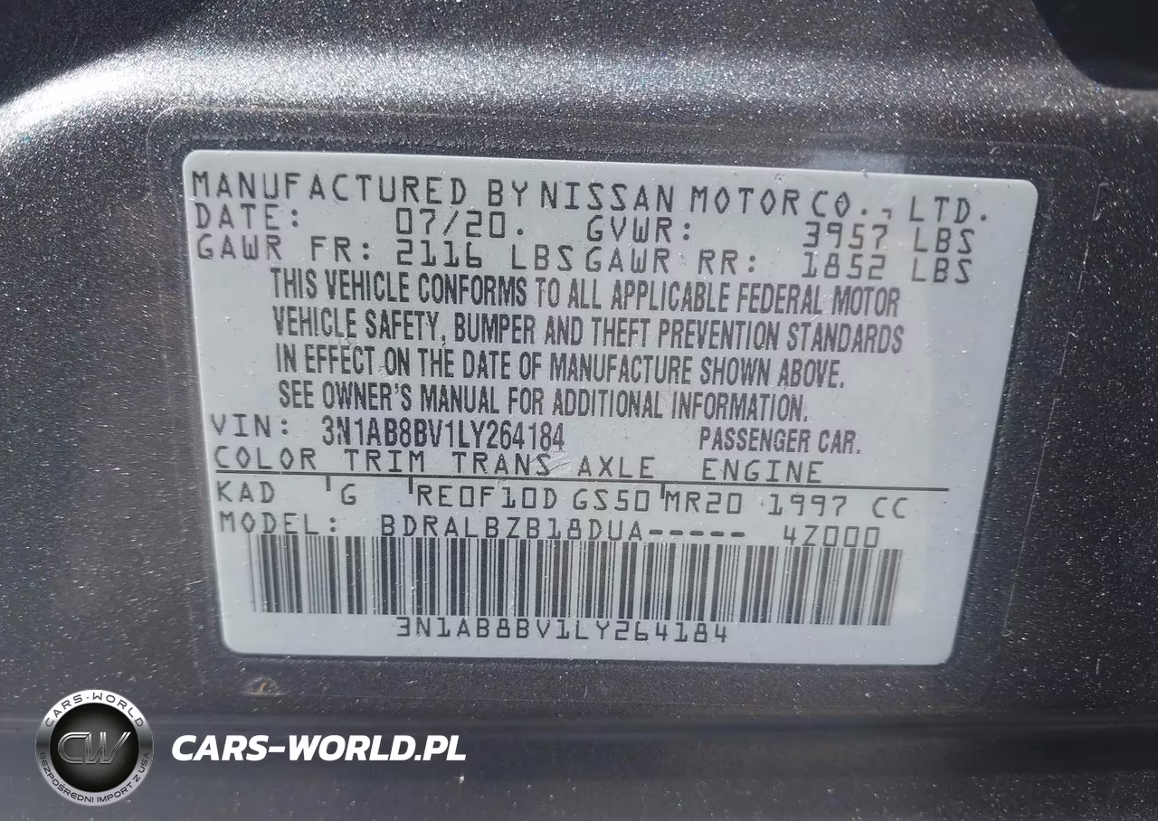 2020 Nissan Sentra S Xtronic Cvt VIN:3N1AB8BV1LY264184 - 9