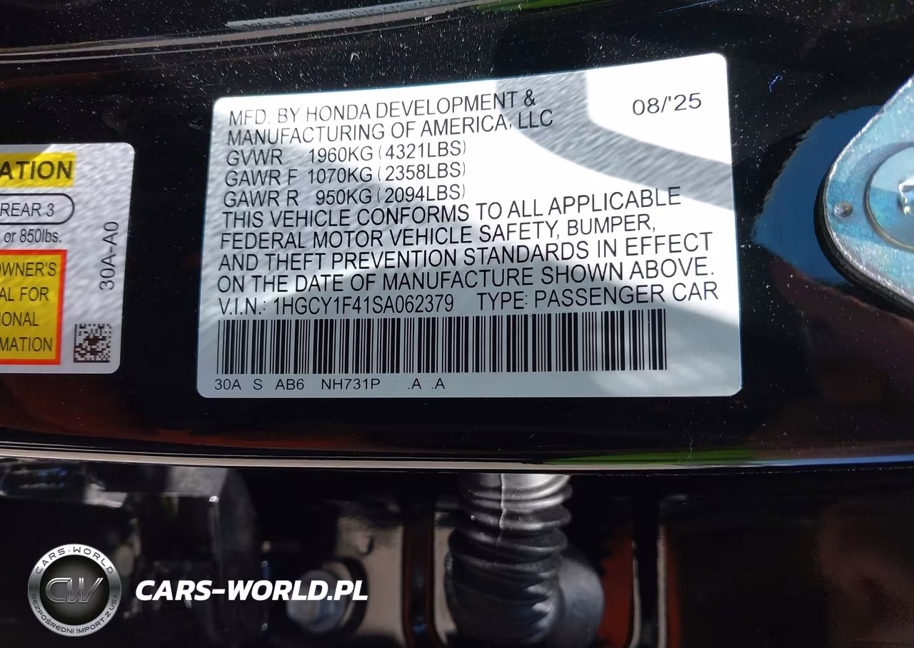 2025 Honda Accord Se VIN:1HGCY1F41SA062379 - 9
