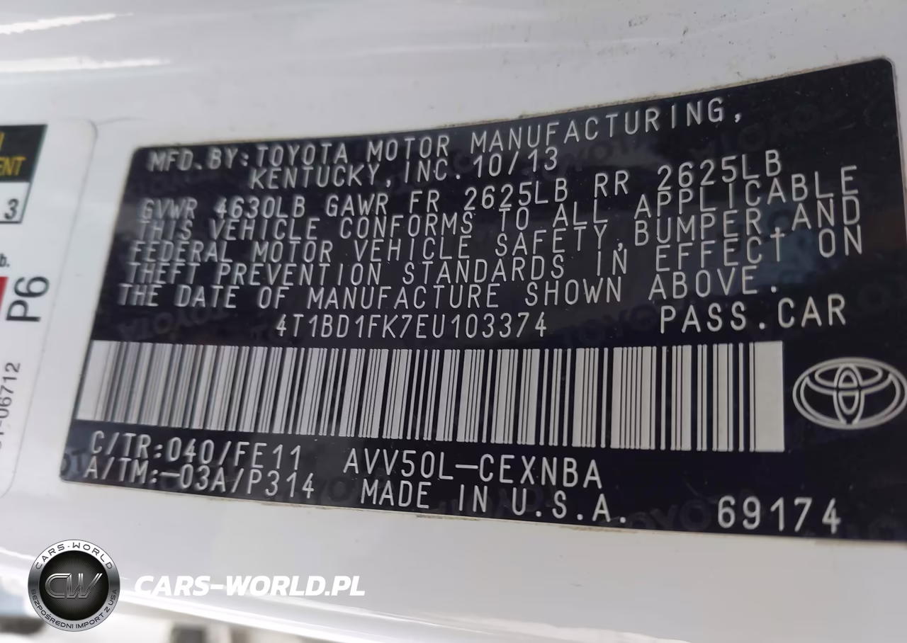 2014 Toyota Camry Hybrid Le VIN:4T1BD1FK7EU103374 - 9