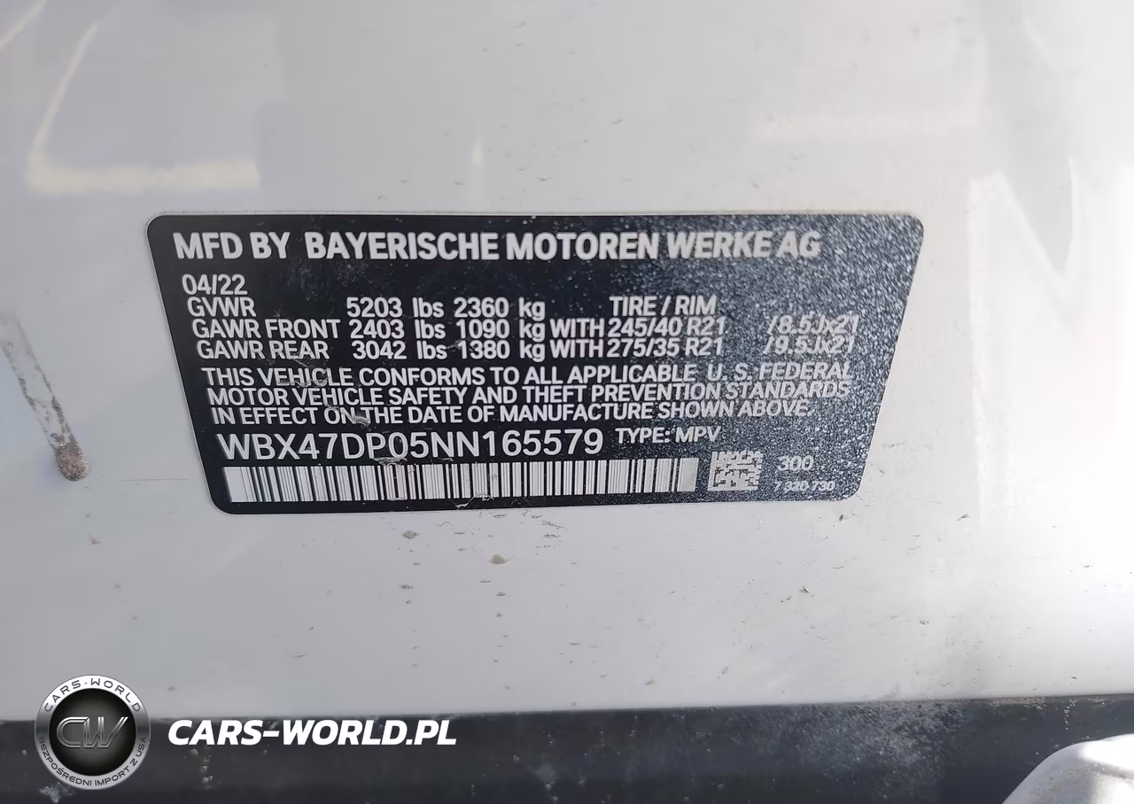 2022 BMW X3 Sdrive30I VIN:WBX47DP05NN165579 - 9