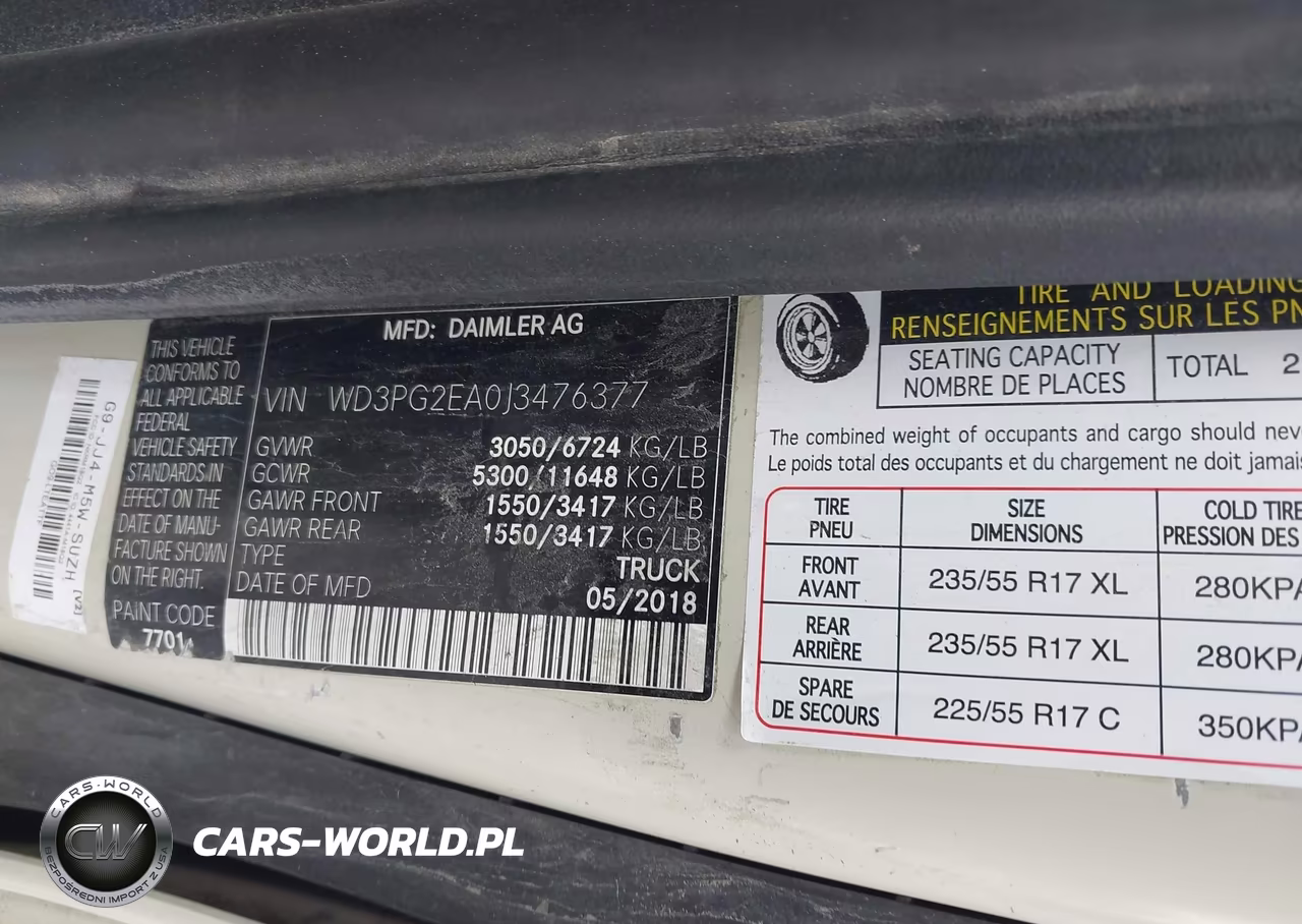 2018 Mercedes-Benz Metris VIN:WD3PG2EA0J3476377 - 9