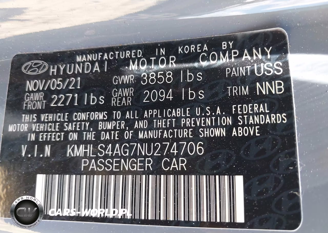 2022 Hyundai Elantra Sel VIN:KMHLS4AG7NU274706 - 9