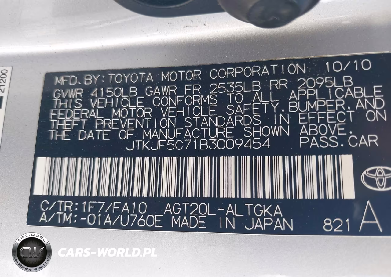 2011 Scion Tc VIN:JTKJF5C71B3009454 - 9