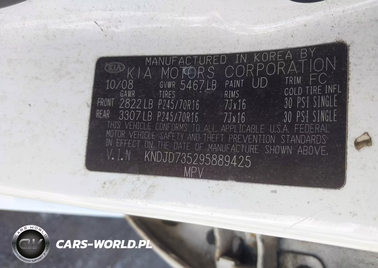 2009 Kia Sorento Lx Base VIN:KNDJD735295889425 - 9