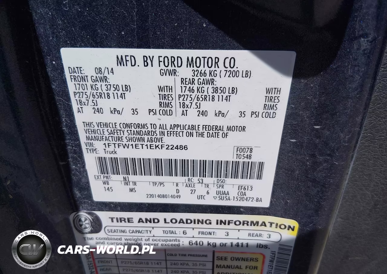 2014 Ford F-150 Xlt VIN:1FTFW1ET1EKF22486 - 9