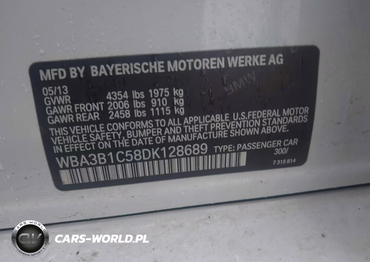 2013 BMW 320I VIN:WBA3B1C58DK128689 - 9