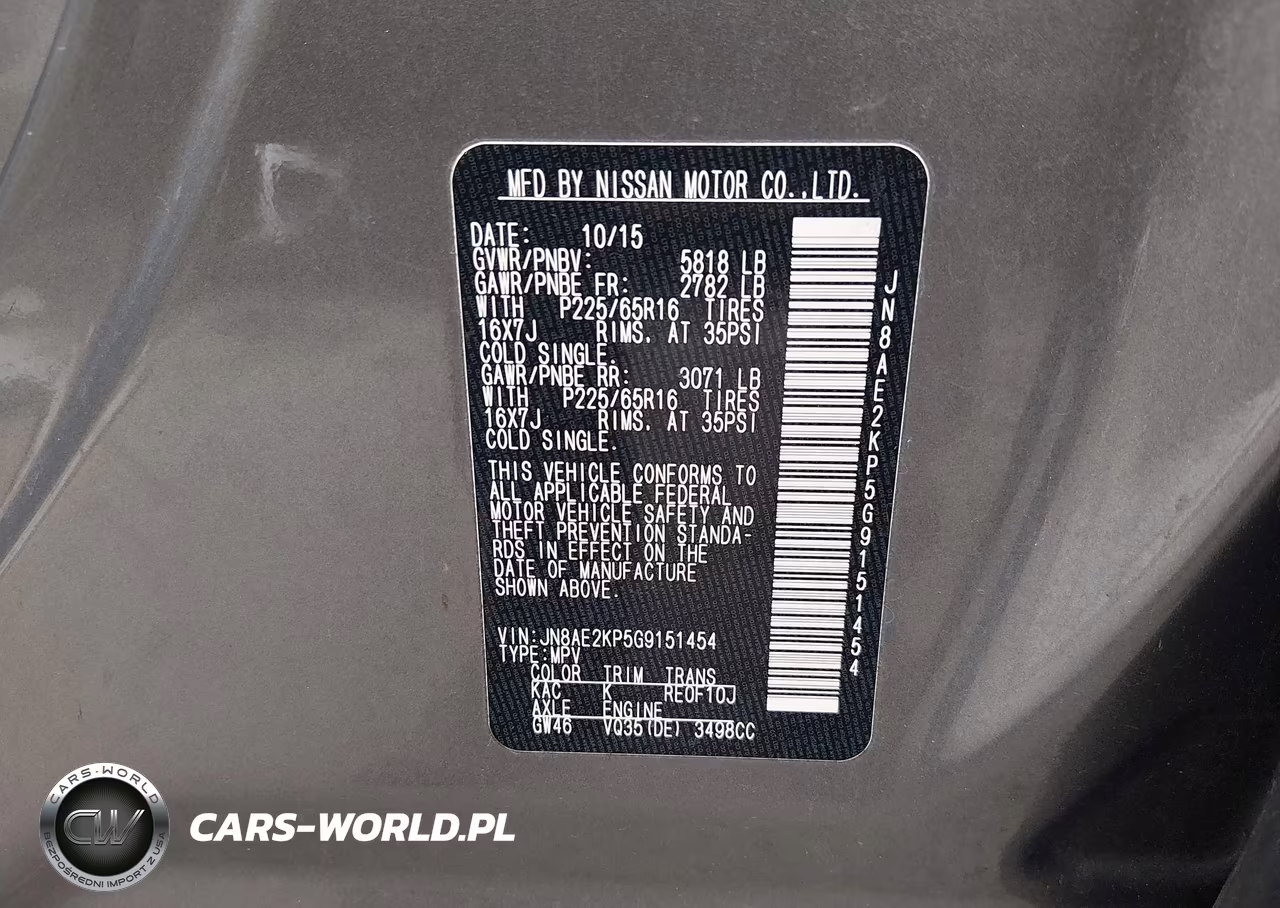 2016 Nissan Quest Sv VIN:JN8AE2KP5G9151454 - 9