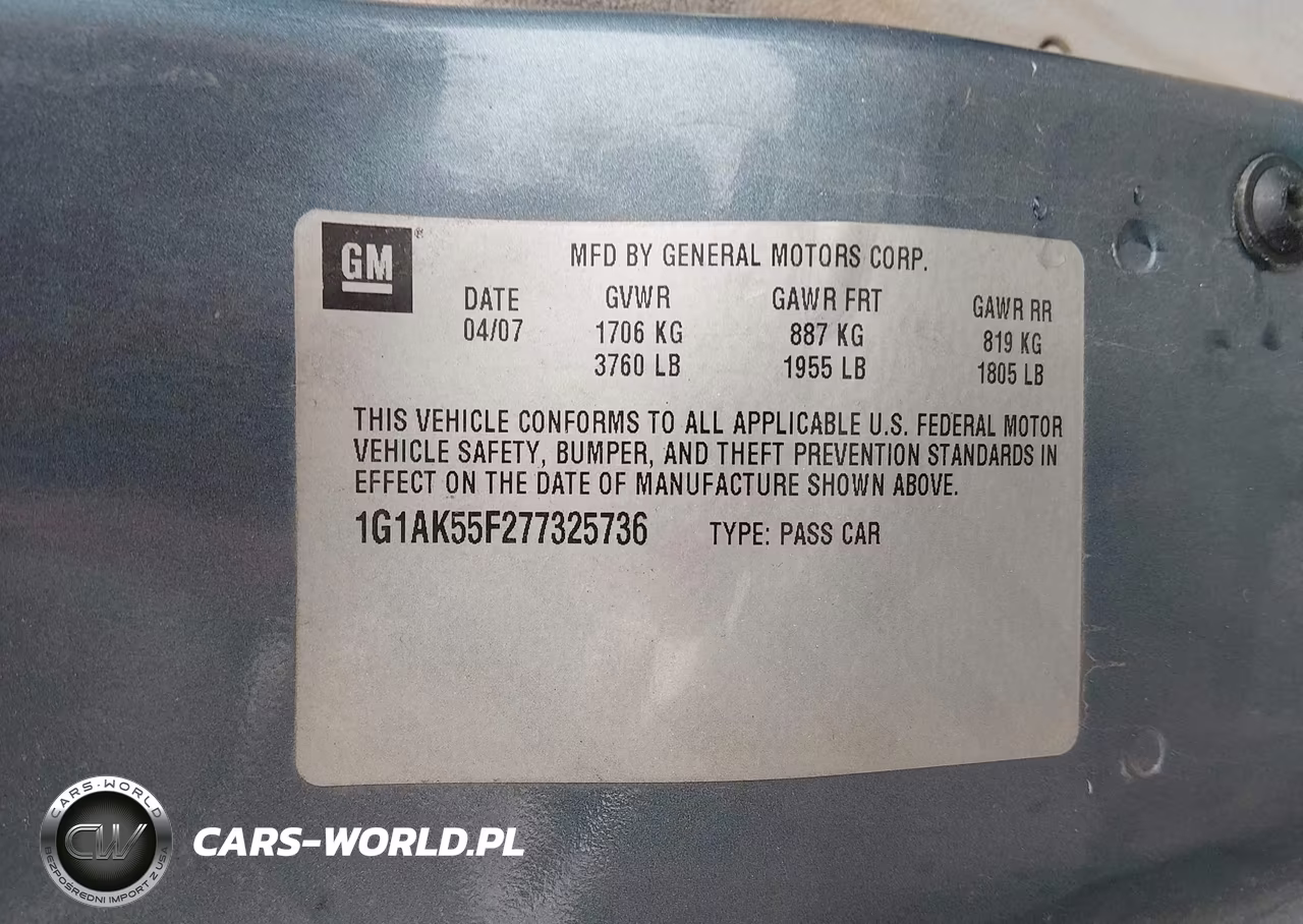2007 Chevrolet Cobalt Ls VIN:1G1AK55F277325736 - 9