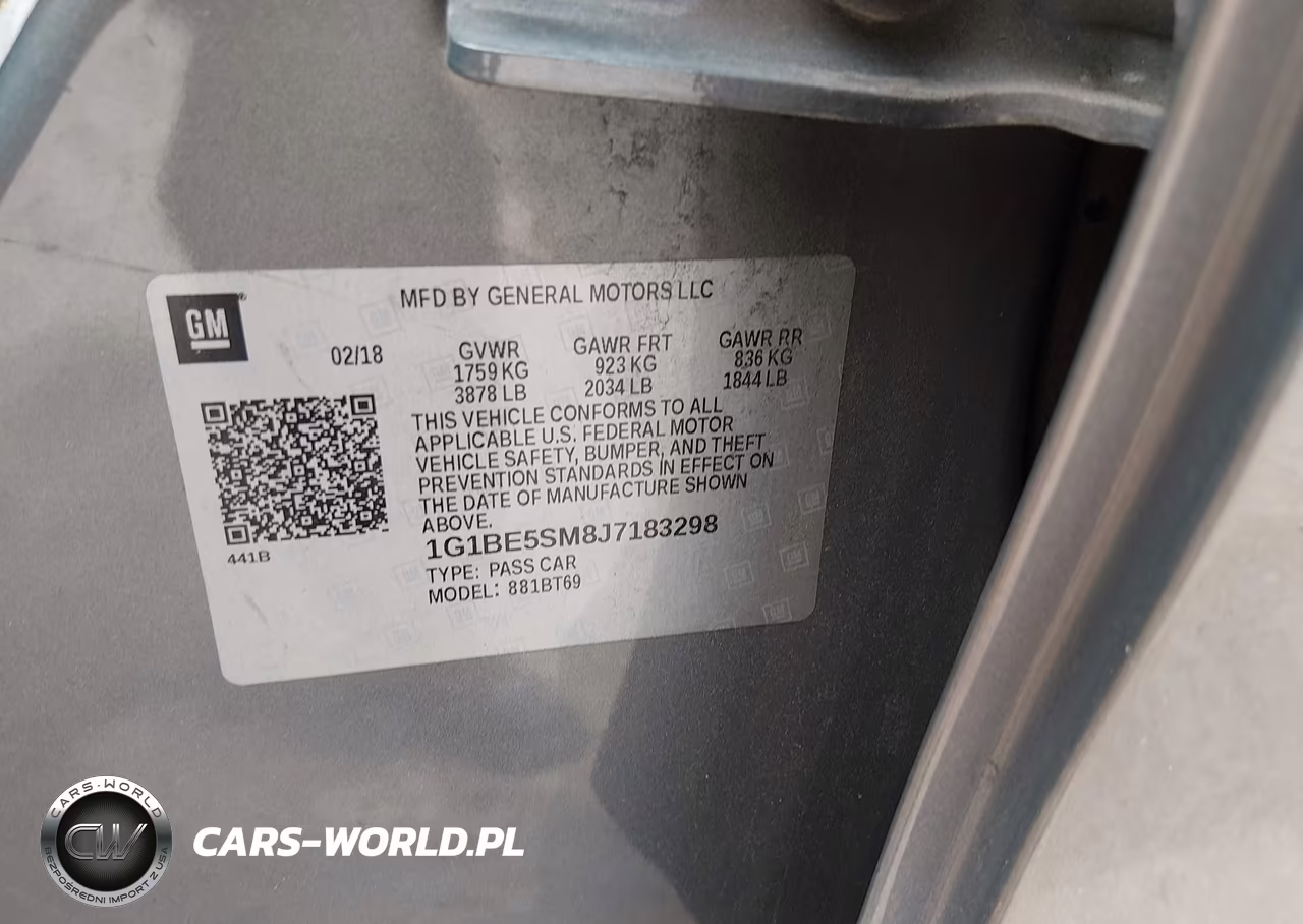 2018 Chevrolet Cruze Lt Auto VIN:1G1BE5SM8J7183298 - 9