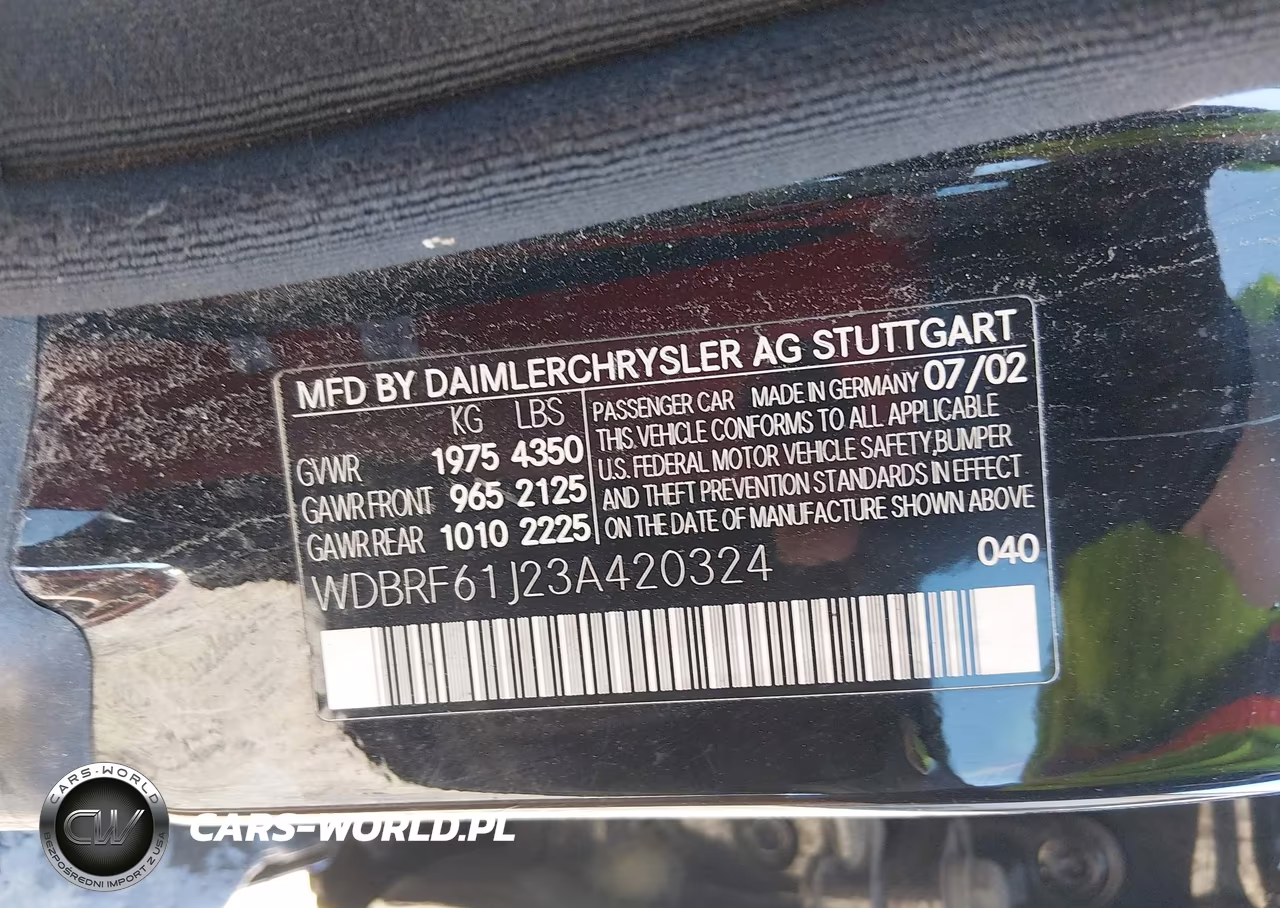 2003 Mercedes-Benz C 240 VIN:WDBRF61J23A420324 - 9