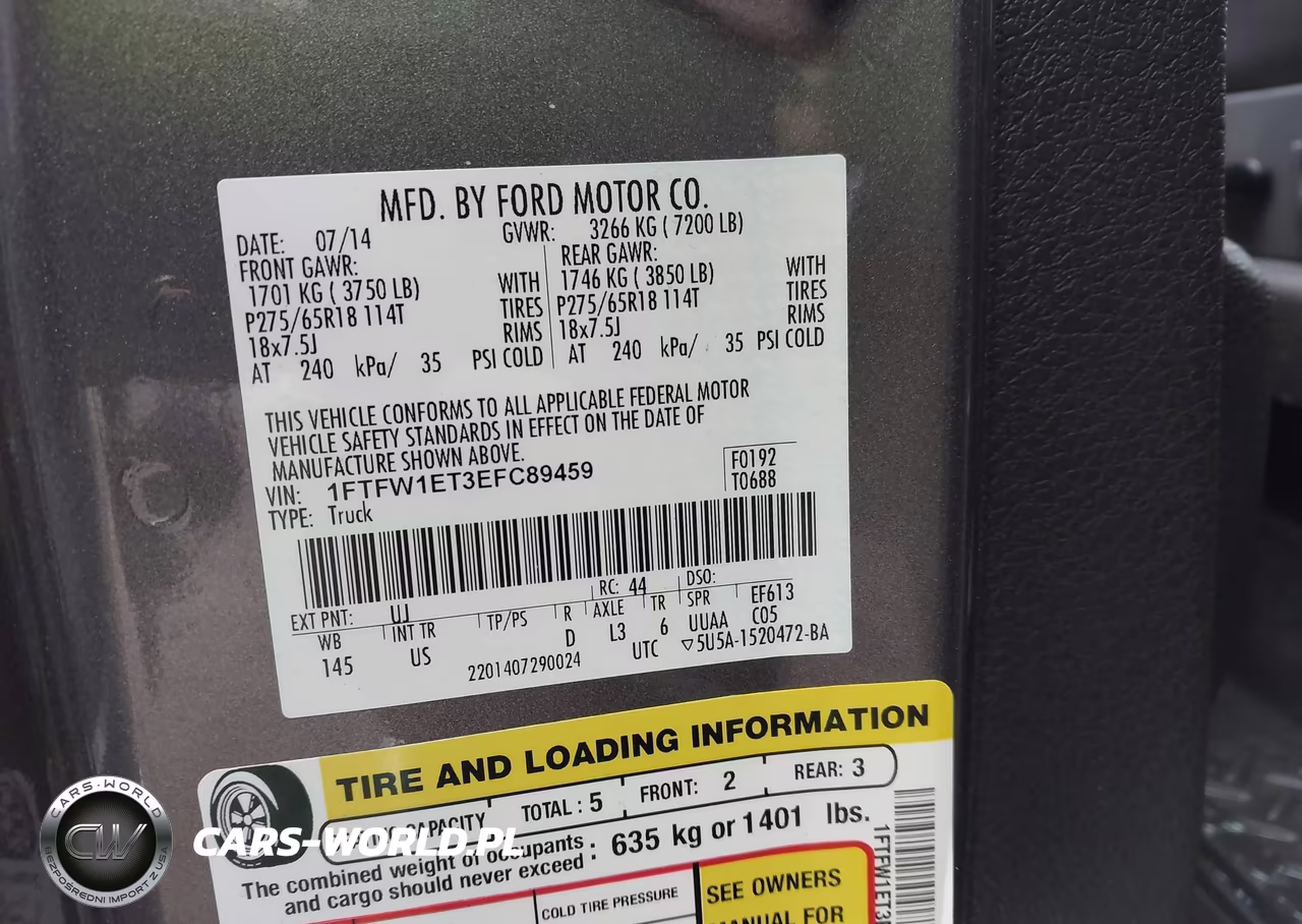 2014 Ford F-150 Xlt VIN:1FTFW1ET3EFC89459 - 9