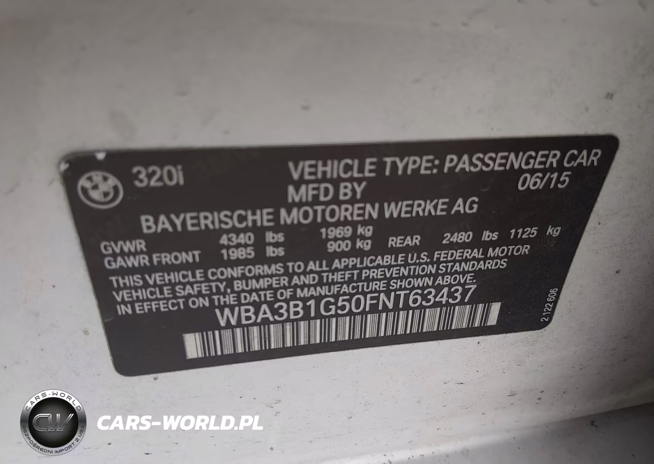 2015 BMW 320I VIN:WBA3B1G50FNT63437 - 9