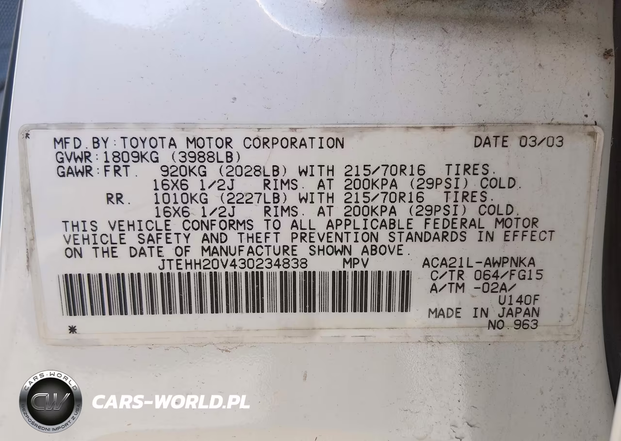 2003 Toyota Rav4 VIN:JTEHH20V430234838 - 9